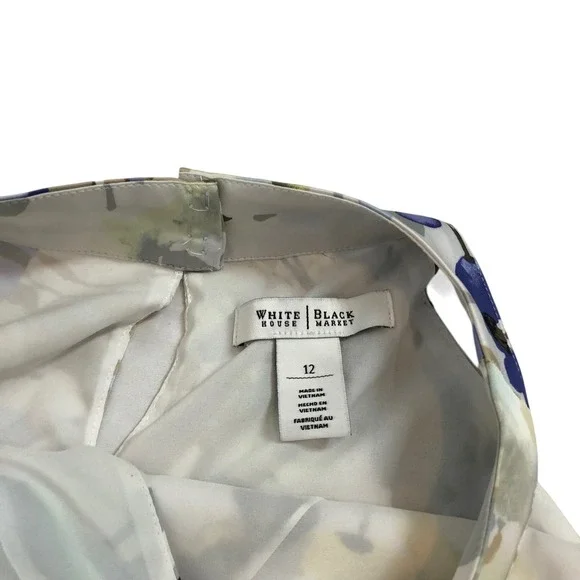 WHBM Watercolor Floral Satin Sleeveless Halter Tank Top Size 12 Office Business - Picture 7 of 10